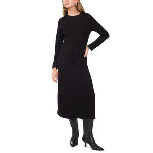 Vince Camuto Women's Knit Midi Sweater Dress Black Size L MSRP $99